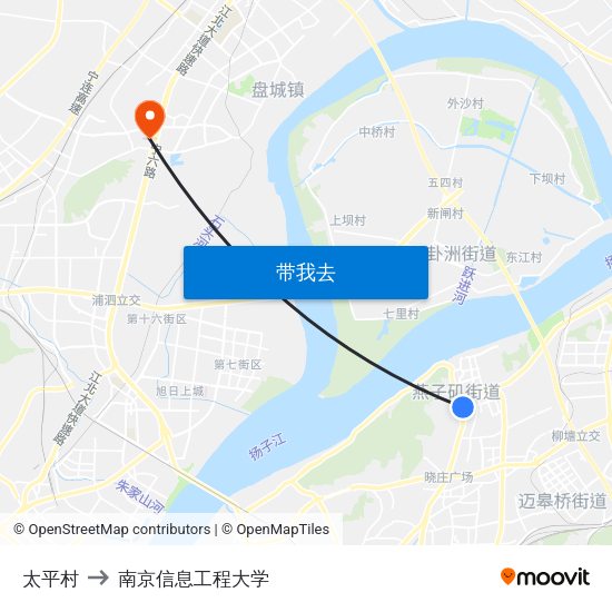 太平村 to 南京信息工程大学 map