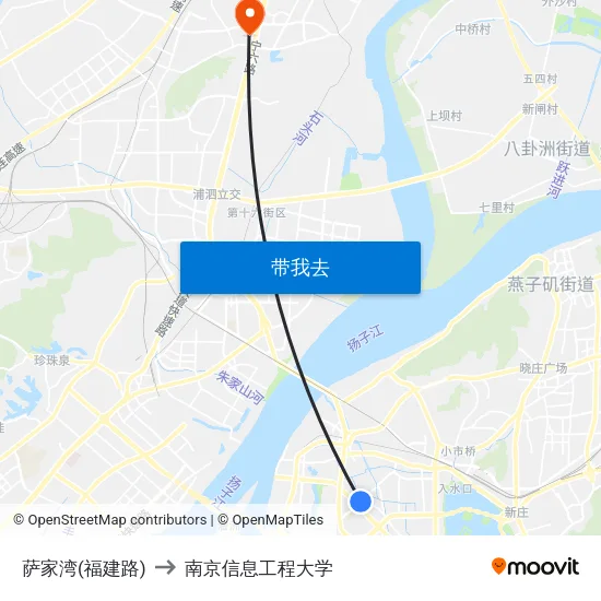 萨家湾(福建路) to 南京信息工程大学 map