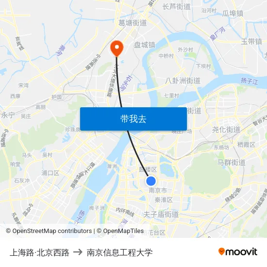 上海路·北京西路 to 南京信息工程大学 map