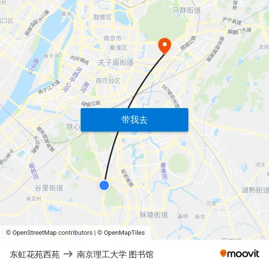 东虹花苑西苑 to 南京理工大学 图书馆 map