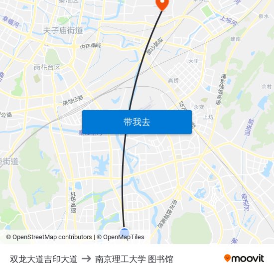 双龙大道吉印大道 to 南京理工大学 图书馆 map