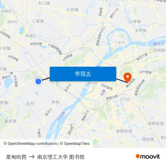 星甸街西 to 南京理工大学 图书馆 map