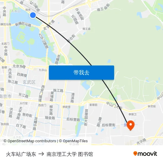 火车站广场东 to 南京理工大学 图书馆 map