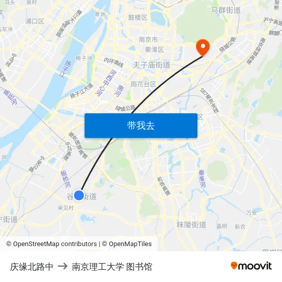 庆缘北路中 to 南京理工大学 图书馆 map