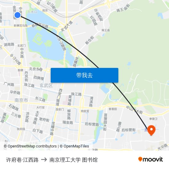 许府巷·江西路 to 南京理工大学 图书馆 map