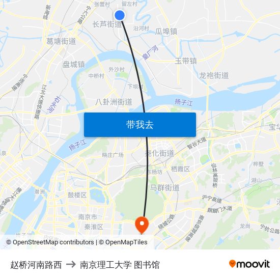 赵桥河南路西 to 南京理工大学 图书馆 map