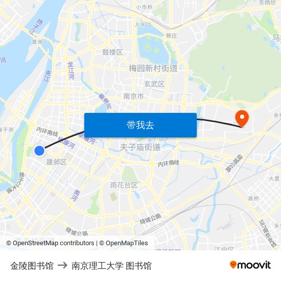 金陵图书馆 to 南京理工大学 图书馆 map