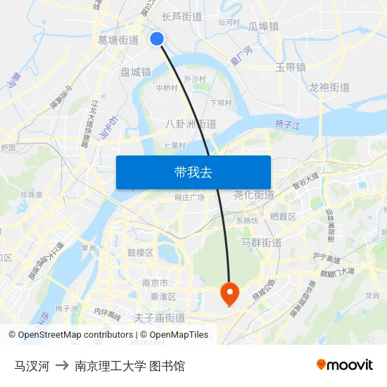 马汊河 to 南京理工大学 图书馆 map