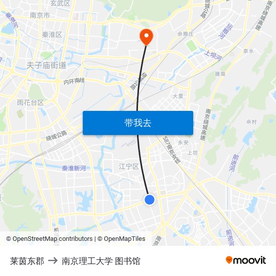 莱茵东郡 to 南京理工大学 图书馆 map