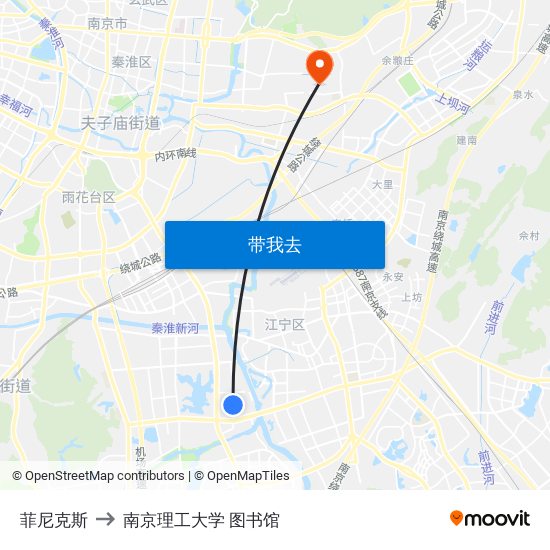 菲尼克斯 to 南京理工大学 图书馆 map