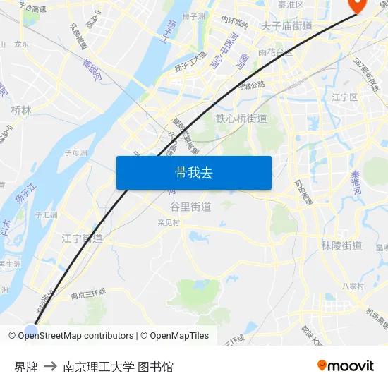 界牌 to 南京理工大学 图书馆 map