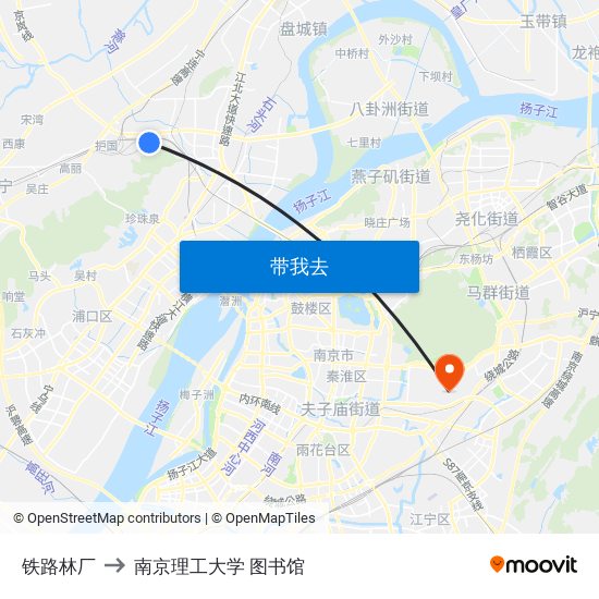 铁路林厂 to 南京理工大学 图书馆 map