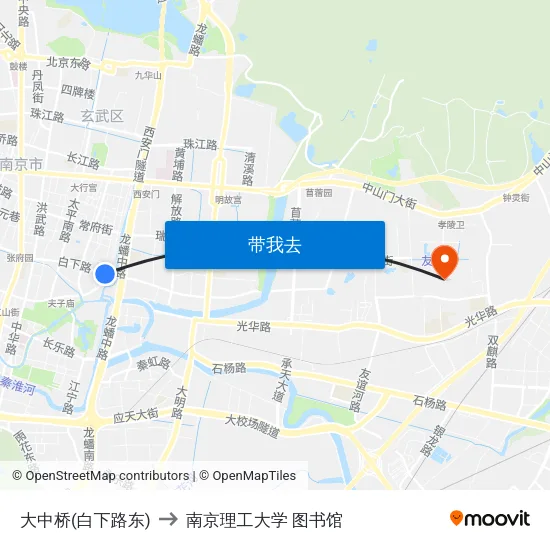 大中桥(白下路东) to 南京理工大学 图书馆 map