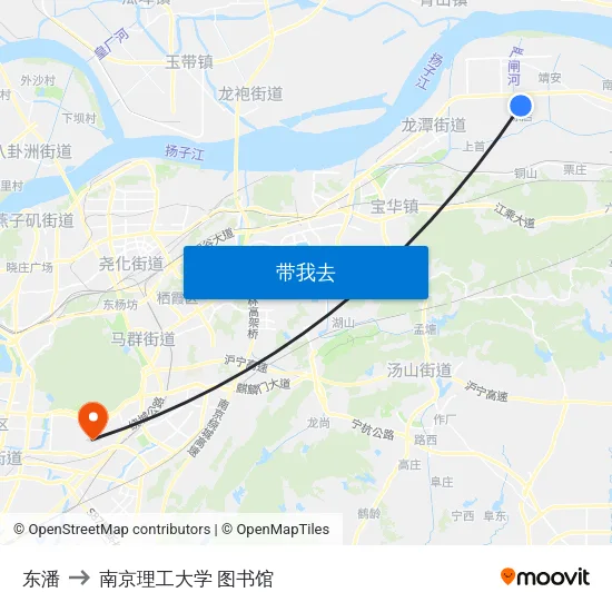 东潘 to 南京理工大学 图书馆 map