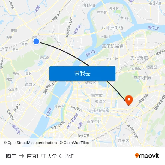 陶庄 to 南京理工大学 图书馆 map