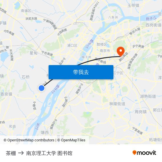 茶棚 to 南京理工大学 图书馆 map