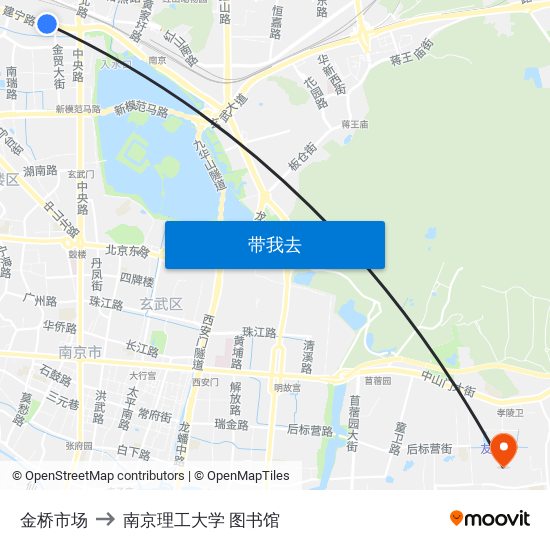 金桥市场 to 南京理工大学 图书馆 map