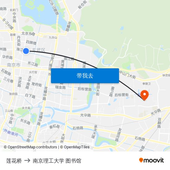 莲花桥 to 南京理工大学 图书馆 map