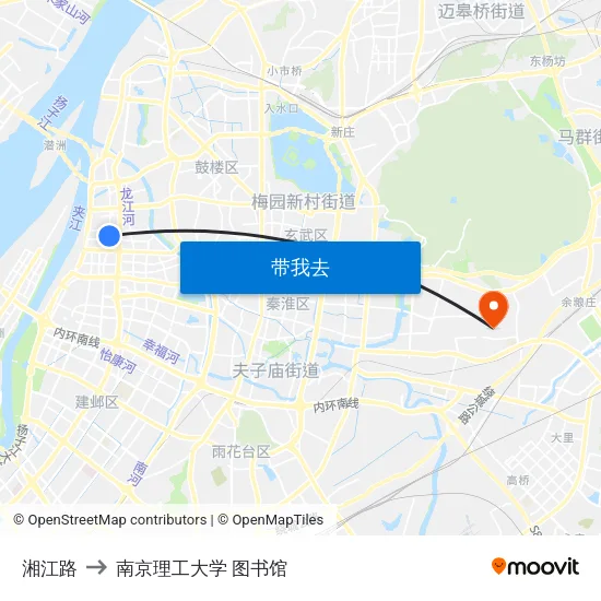 湘江路 to 南京理工大学 图书馆 map