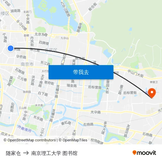 随家仓 to 南京理工大学 图书馆 map