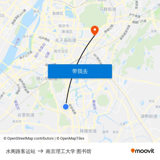 水阁路客运站 to 南京理工大学 图书馆 map