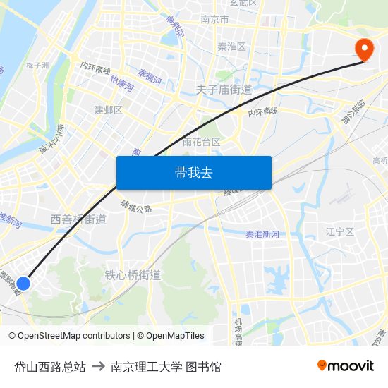 岱山西路总站 to 南京理工大学 图书馆 map