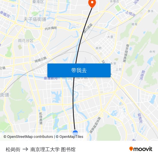 松岗街 to 南京理工大学 图书馆 map