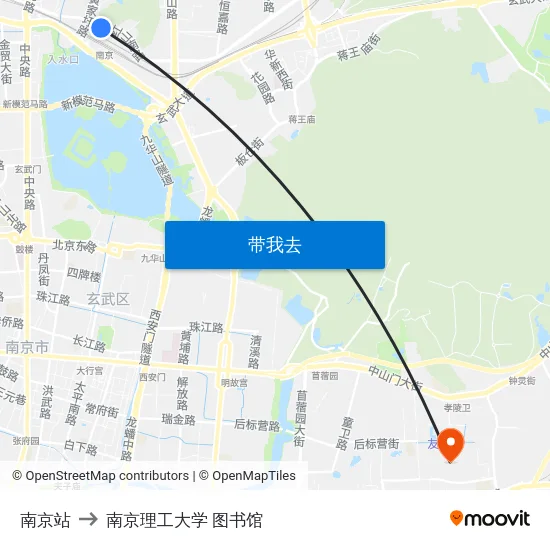 南京站 to 南京理工大学 图书馆 map
