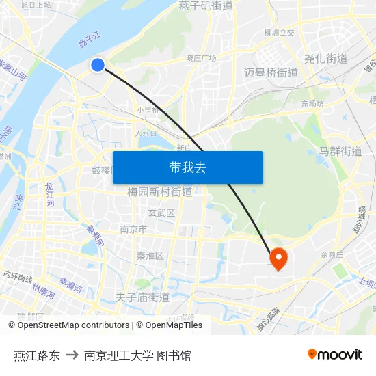 燕江路东 to 南京理工大学 图书馆 map