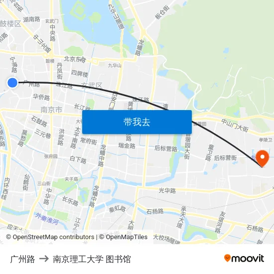 广州路 to 南京理工大学 图书馆 map