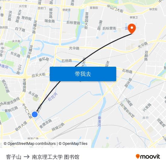 窨子山 to 南京理工大学 图书馆 map