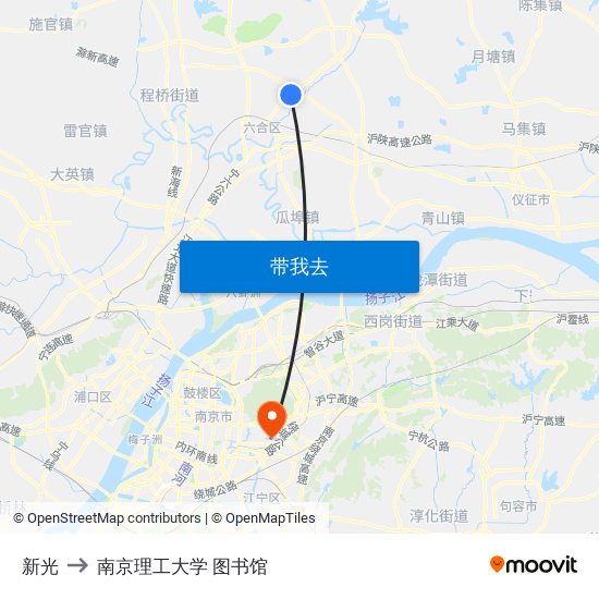 新光 to 南京理工大学 图书馆 map