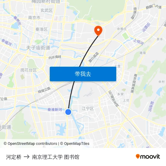 河定桥 to 南京理工大学 图书馆 map
