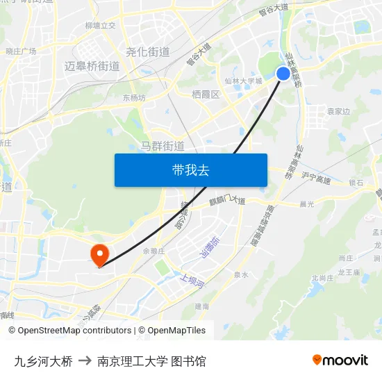 九乡河大桥 to 南京理工大学 图书馆 map