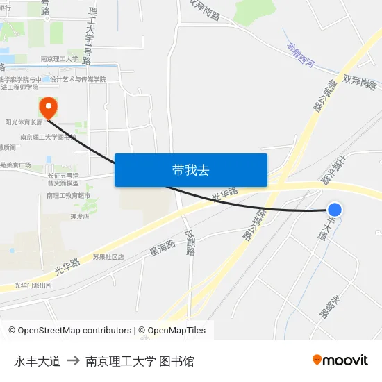 永丰大道 to 南京理工大学 图书馆 map