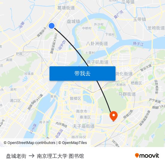 盘城老街 to 南京理工大学 图书馆 map