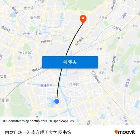 白龙广场 to 南京理工大学 图书馆 map