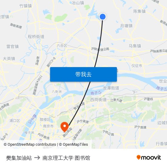 樊集加油站 to 南京理工大学 图书馆 map