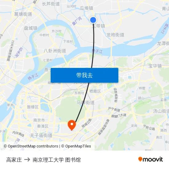 高家庄 to 南京理工大学 图书馆 map