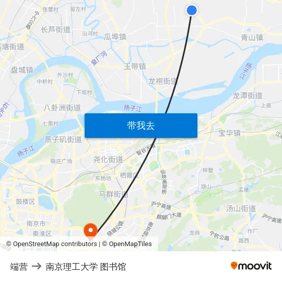 端营 to 南京理工大学 图书馆 map