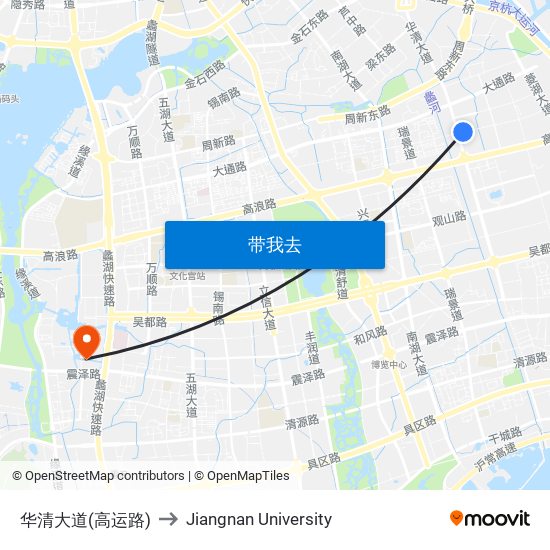 华清大道(高运路) to Jiangnan University map