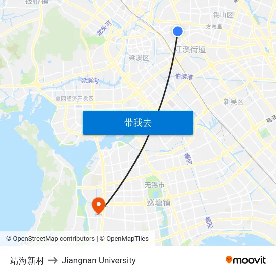 靖海新村 to Jiangnan University map