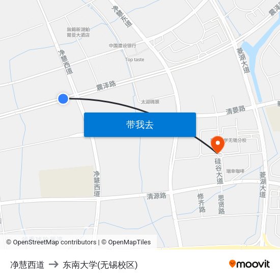 净慧西道 to 东南大学(无锡校区) map