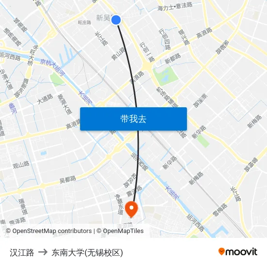 汉江路 to 东南大学(无锡校区) map