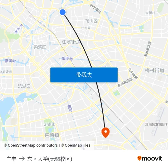 广丰 to 东南大学(无锡校区) map