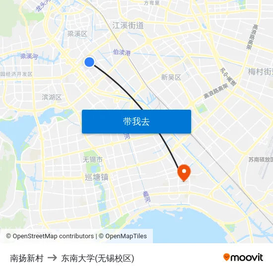 南扬新村 to 东南大学(无锡校区) map