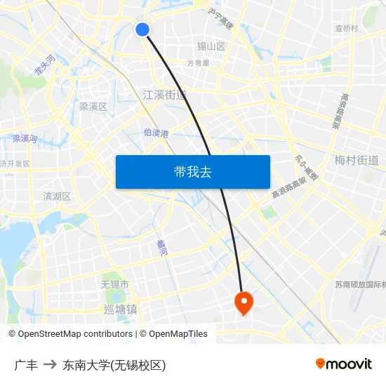 广丰 to 东南大学(无锡校区) map
