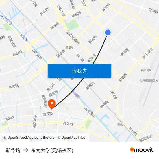 新华路 to 东南大学(无锡校区) map