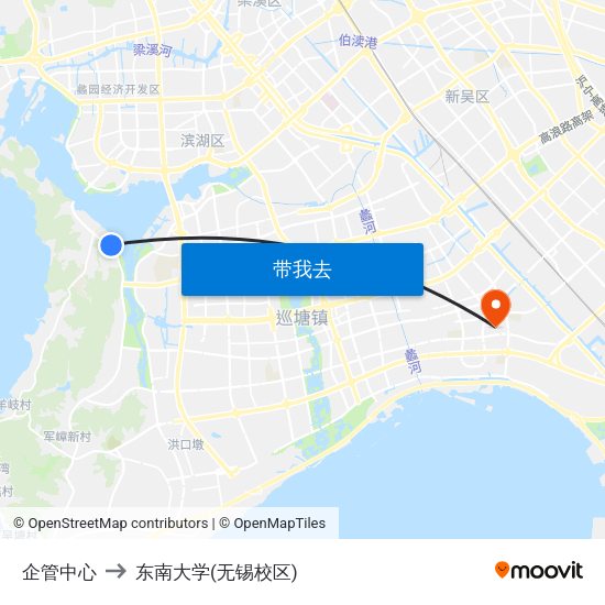企管中心 to 东南大学(无锡校区) map