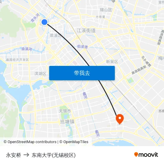 永安桥 to 东南大学(无锡校区) map